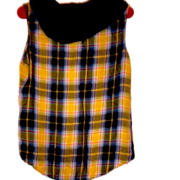 Womens sleeveless hooded button down shirt large - Picture 2 of 2
